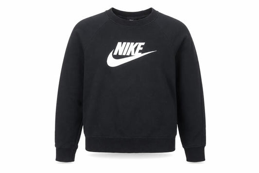 Front view of Nike Women's Black Crew Neck Pullover Sweatshirt, size M