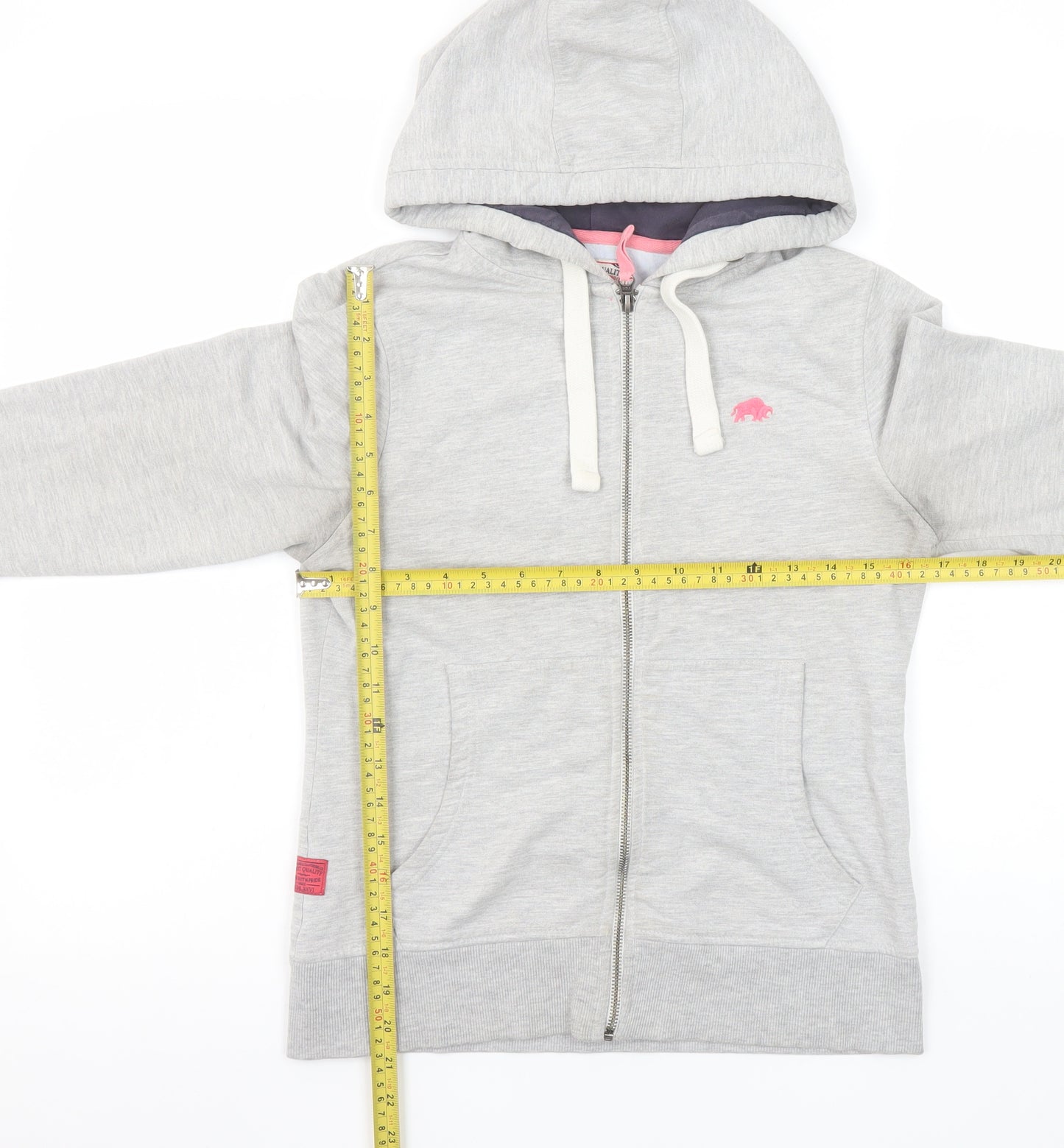 Raging Bull Women's Grey Full Zip Hoodie Size 10 Cotton Blend