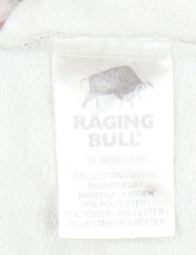 Raging Bull Women's Grey Full Zip Hoodie Size 10 Cotton Blend