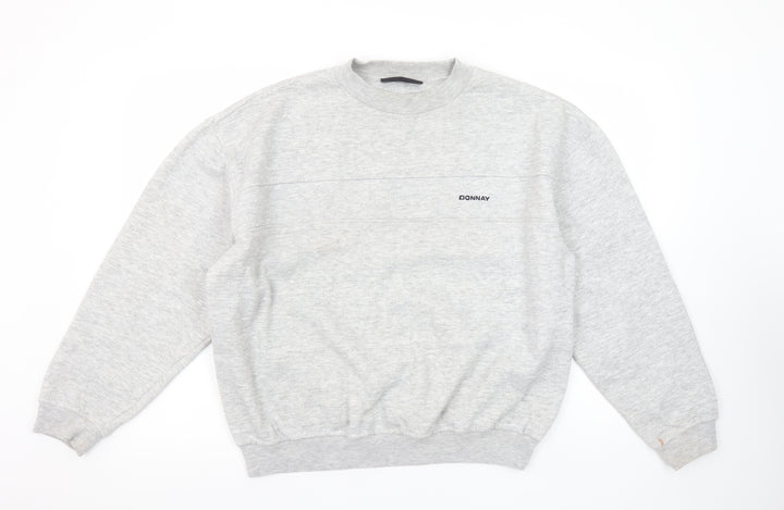 Donnay Women’s Grey Pullover Sweatshirt Medium Logo Casual Jumper