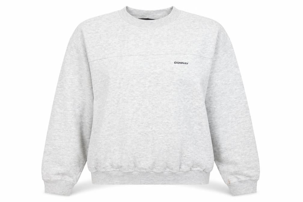 Front view of Donnay Women’s Grey Pullover Sweatshirt Medium Logo Casual Jumper