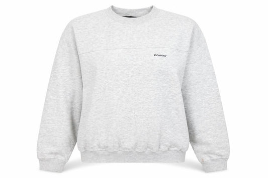 Front view of Donnay Women’s Grey Pullover Sweatshirt Medium Logo Casual Jumper