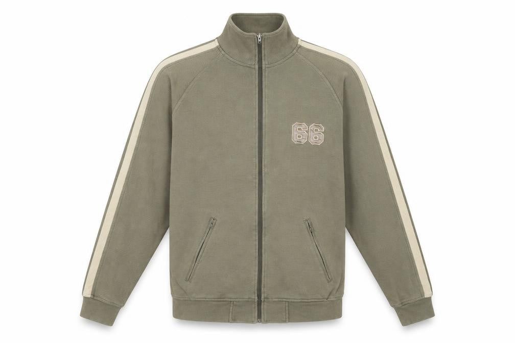 Front view of Easy Men’s Brown Full Zip Sweatshirt, size S, Regular Fit