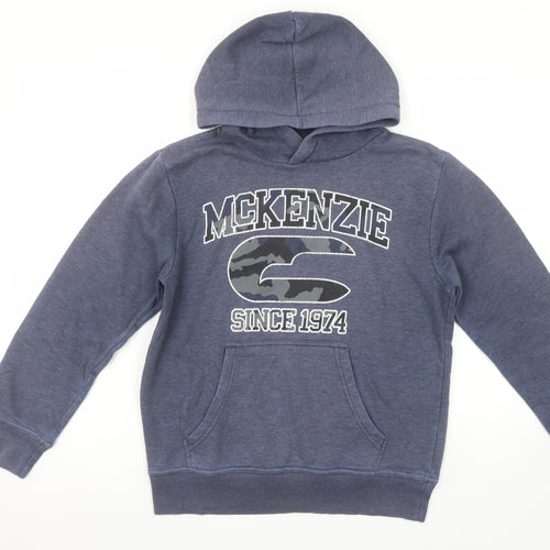 McKenzie Boys Blue Pullover Hoodie 12-13 Years Graphic Print Casual Wear