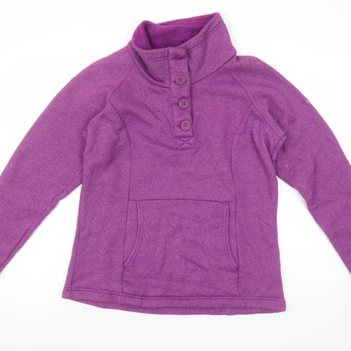 Columbia Women’s Purple Button Henley Fleece Sweatshirt Size S