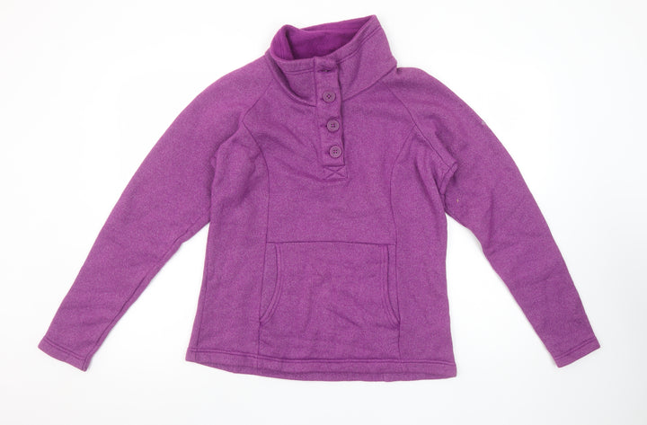 Columbia Women’s Purple Button Henley Fleece Sweatshirt Size S