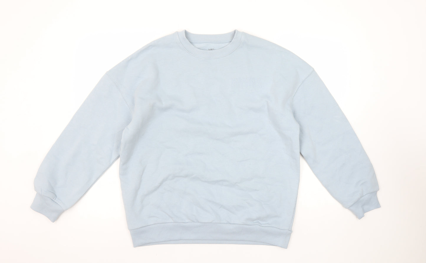 Marks and Spencer Girls Blue Crew Neck Weekend Edition Sweatshirt 13-14 Years