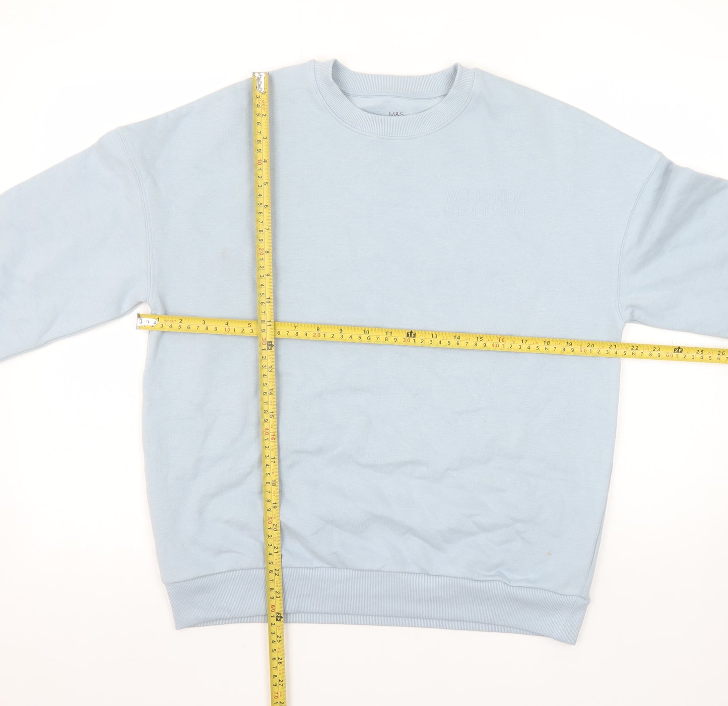 Marks and Spencer Girls Blue Crew Neck Weekend Edition Sweatshirt 13-14 Years