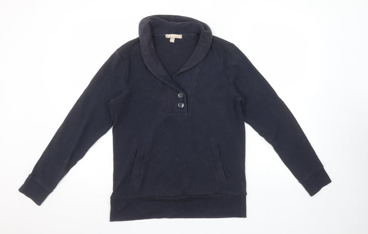 Banana Republic Women's Navy Henley Sweatshirt Size S Cotton Blend