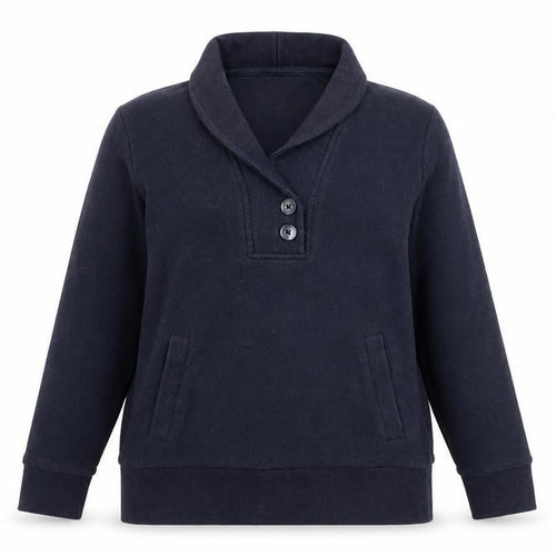 Banana Republic Women's Navy Henley Sweatshirt Size S Cotton Blend