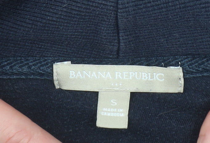 Banana Republic Women's Navy Henley Sweatshirt Size S Cotton Blend