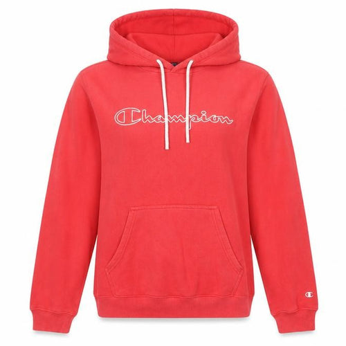 Champion Women’s Red Pullover Hoodie Large Cotton Blend Logo Sweatshirt
