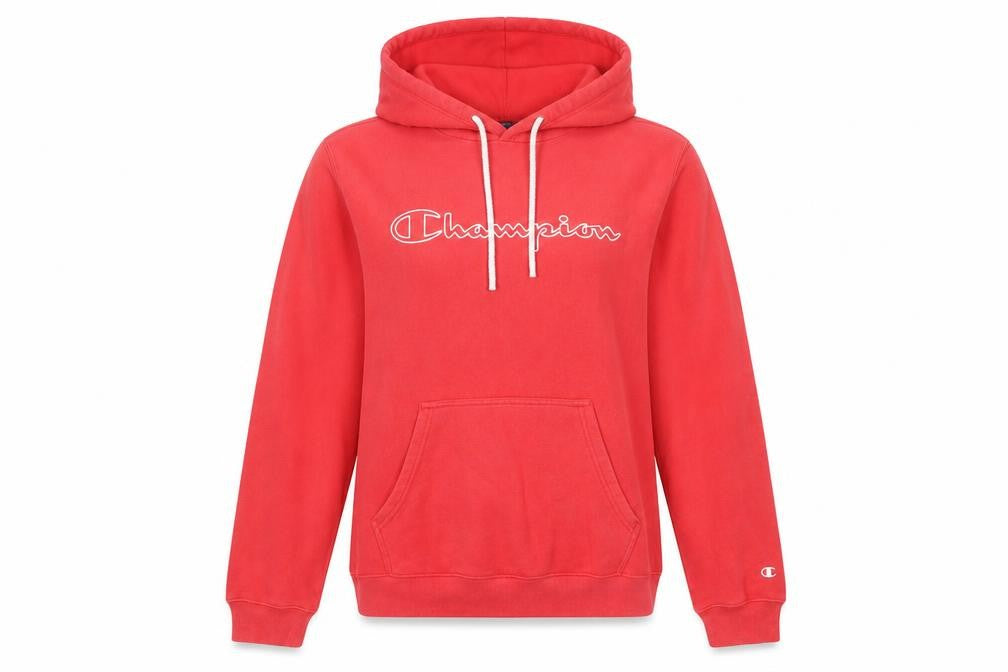 Champion Women’s Red Pullover Hoodie Large Cotton Blend Logo Sweatshirt