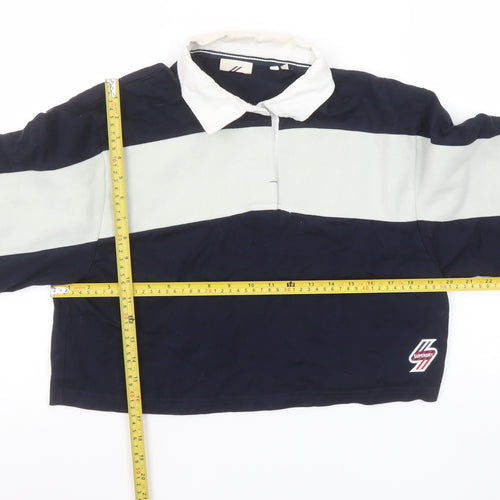 Superdry Womens Navy Colourblock Rugby Style Sweatshirt UK 10