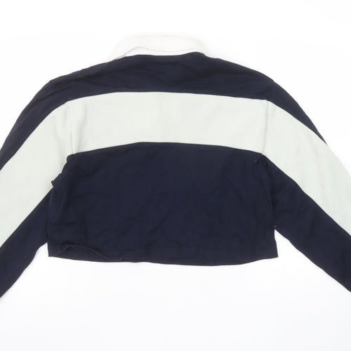 Superdry Womens Navy Colourblock Rugby Style Sweatshirt UK 10