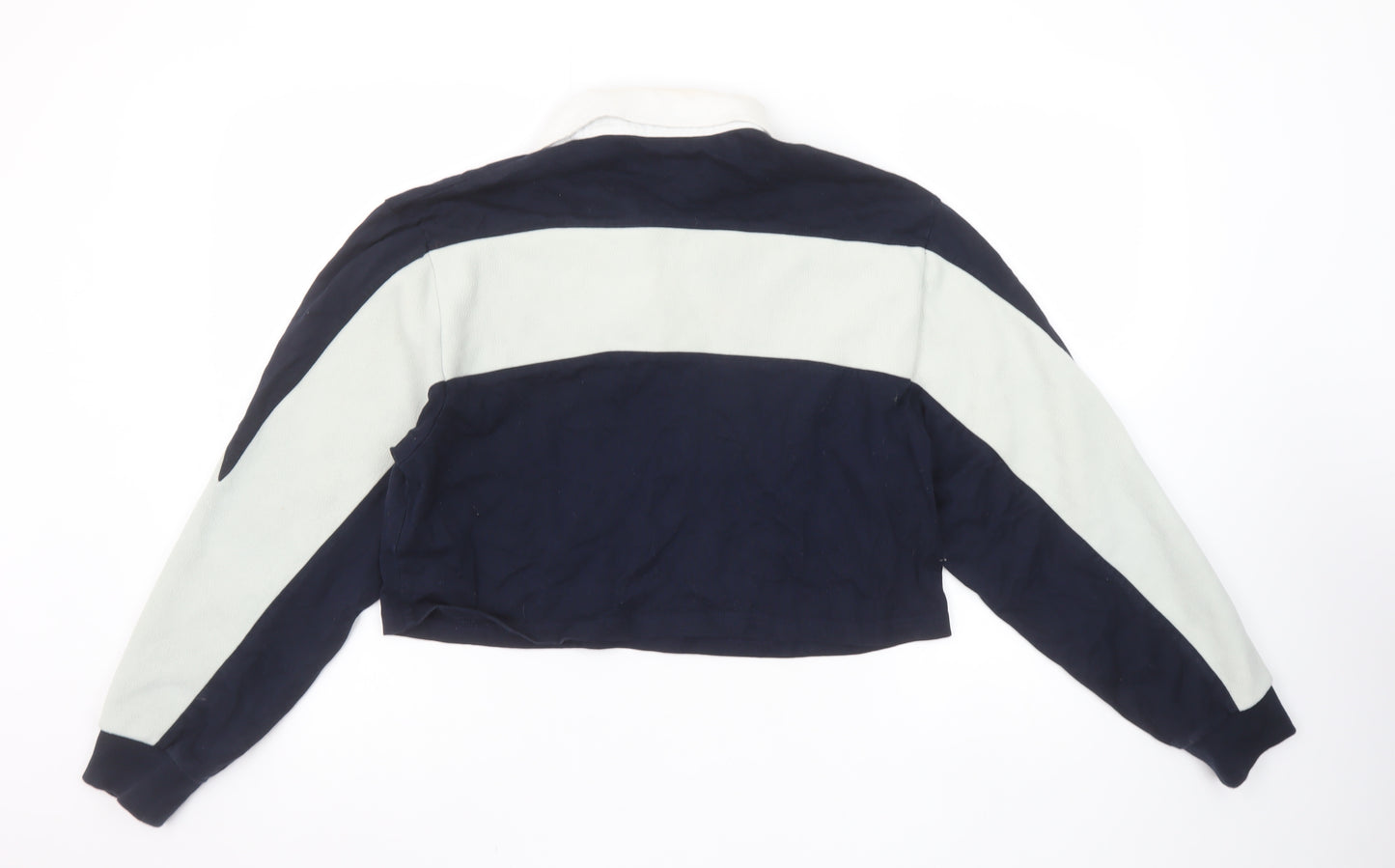 Superdry Womens Navy Colourblock Rugby Style Sweatshirt UK 10