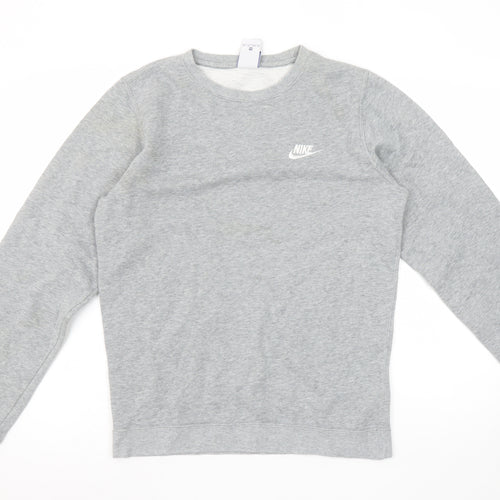 Nike Women Grey XS Pullover Sweatshirt Cotton Blend Crew Neck