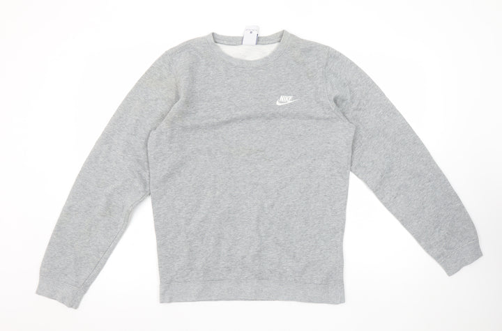 Nike Women Grey XS Pullover Sweatshirt Cotton Blend Crew Neck