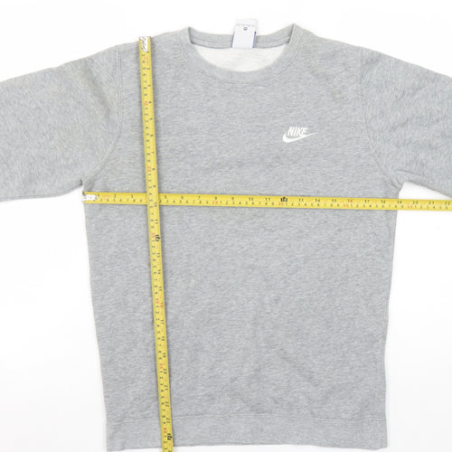 Nike Women Grey XS Pullover Sweatshirt Cotton Blend Crew Neck