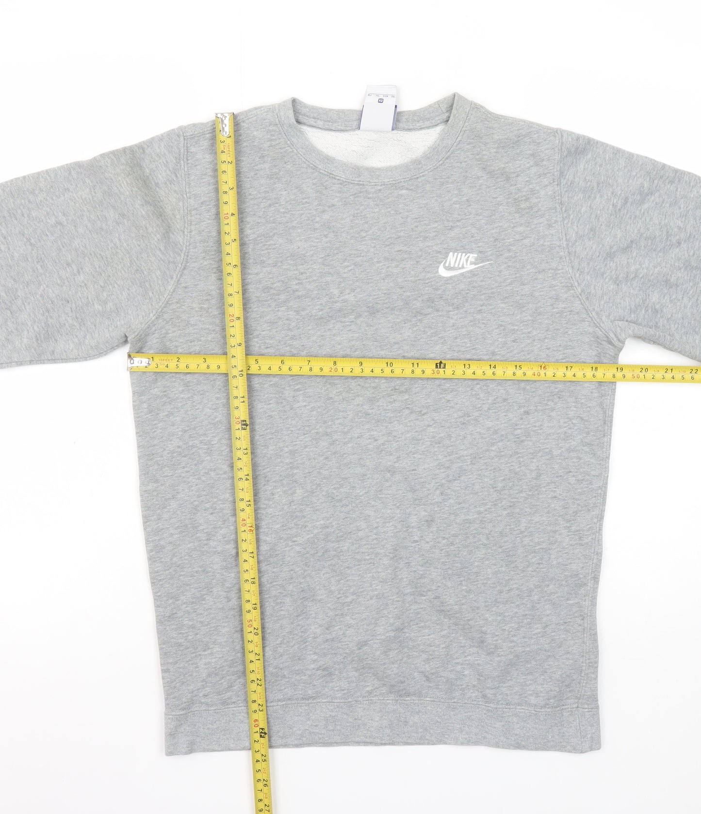 Nike Women Grey XS Pullover Sweatshirt Cotton Blend Crew Neck
