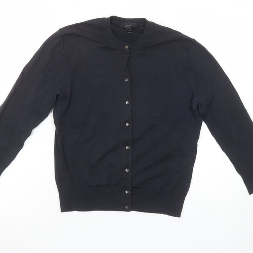 J.Crew Women's Black Cotton Blend Button Cardigan Jumper Size M