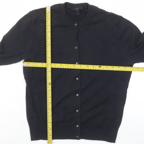J.Crew Women's Black Cotton Blend Button Cardigan Jumper Size M