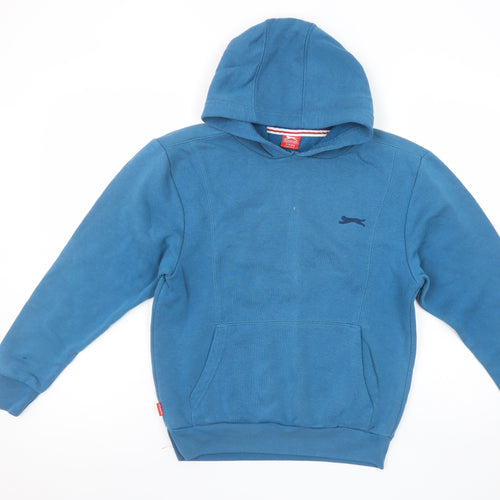 Slazenger Boys Blue Pullover Hoodie 11-12 Years Cotton Blend Casual