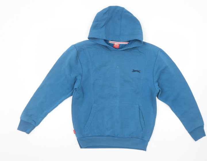 Slazenger Boys Blue Pullover Hoodie 11-12 Years Cotton Blend Casual