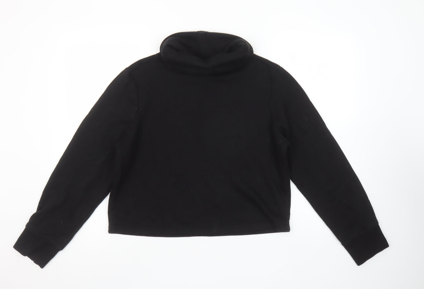 Zara Women Black Small Pullover Sweatshirt with Cowl Neck