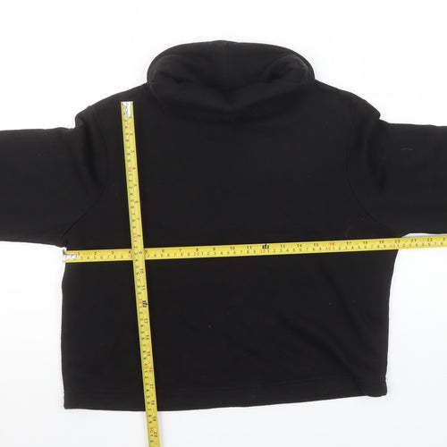 Zara Women Black Small Pullover Sweatshirt with Cowl Neck
