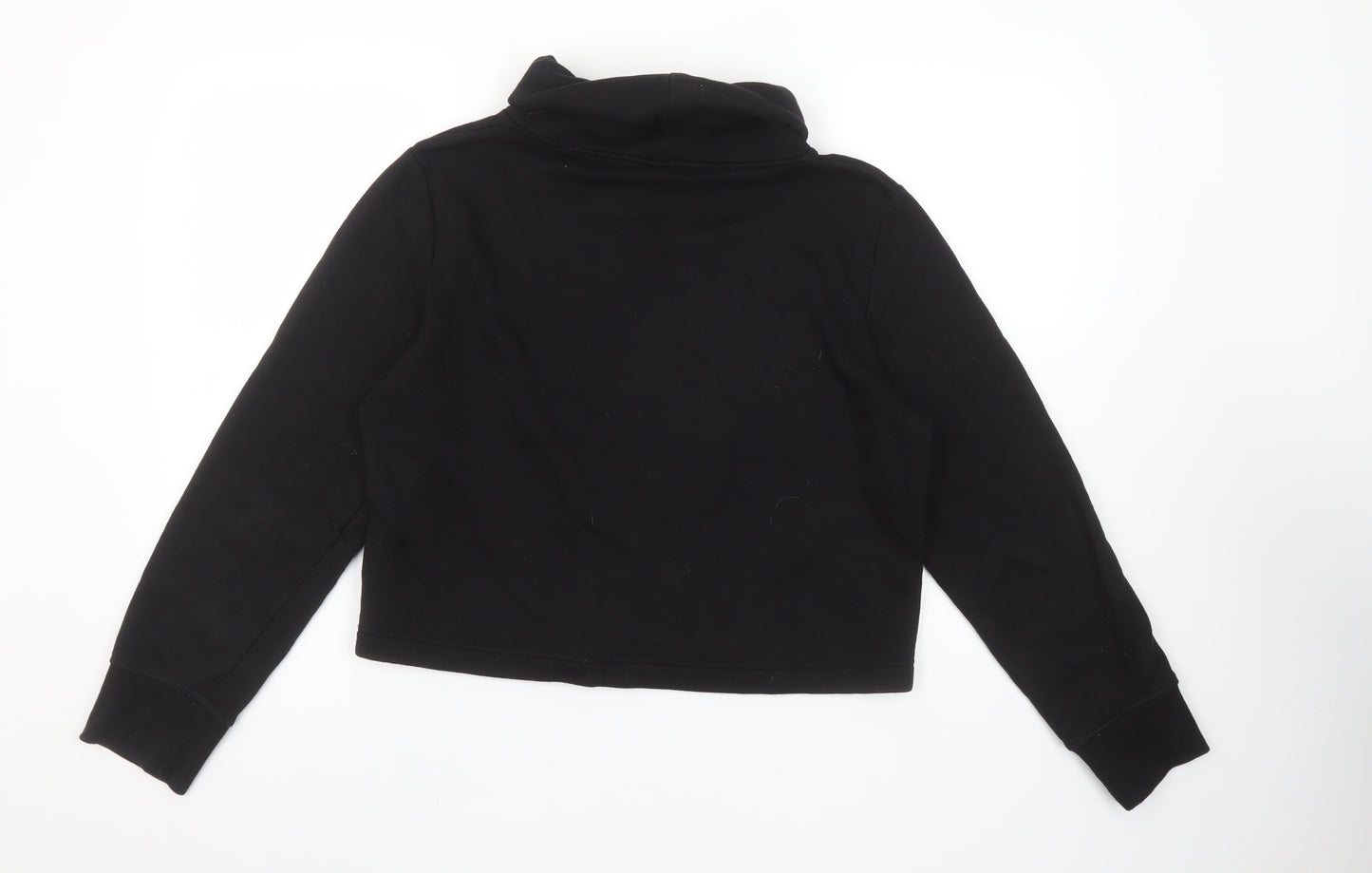 Zara Women Black Small Pullover Sweatshirt with Cowl Neck