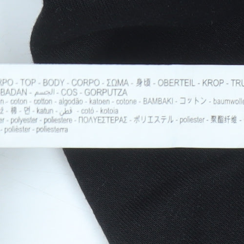 Zara Women Black Small Pullover Sweatshirt with Cowl Neck
