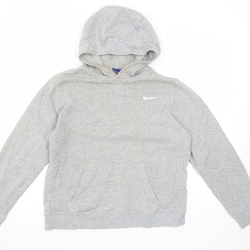 Nike Boys Grey Pullover Hoodie XL 13-15 Years Cotton Blend