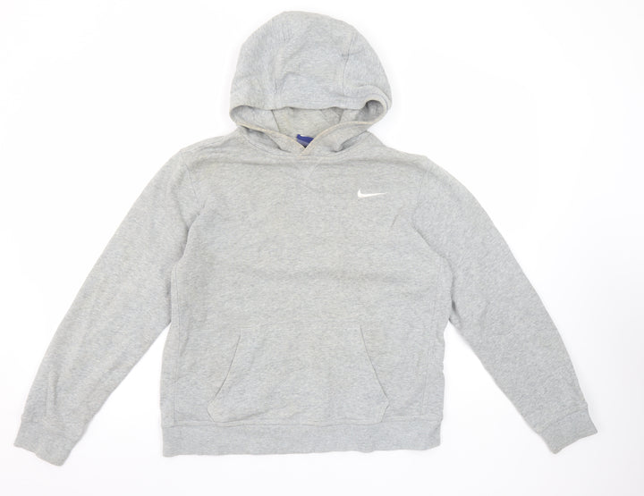 Nike Boys Grey Pullover Hoodie XL 13-15 Years Cotton Blend