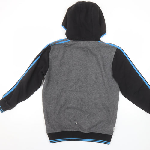 Lonsdale Boys Grey & Black Pullover Hoodie 11-12 Years Logo Print Hooded Sweatshirt