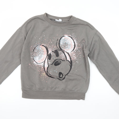 Disney Women's Grey Mickey Mouse Pullover Sweatshirt Size 2XS