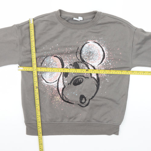 Disney Women's Grey Mickey Mouse Pullover Sweatshirt Size 2XS