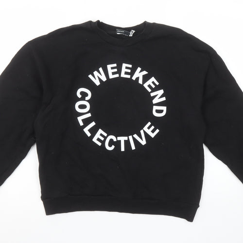 ASOS DESIGN Womens Black Weekend Collective Sweatshirt UK 8