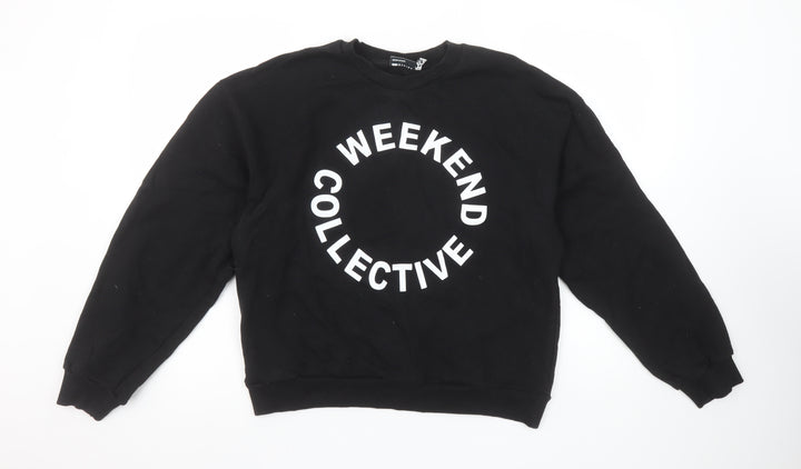 ASOS DESIGN Womens Black Weekend Collective Sweatshirt UK 8