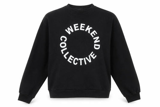 Front view of ASOS DESIGN women’s black weekend collective sweatshirt uk 8