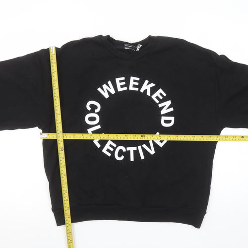 ASOS DESIGN Womens Black Weekend Collective Sweatshirt UK 8
