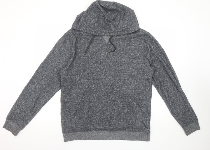 DC Men’s Grey Pullover Hoodie Medium Knit Cotton Blend