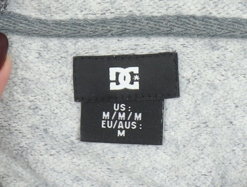 DC Men’s Grey Pullover Hoodie Medium Knit Cotton Blend
