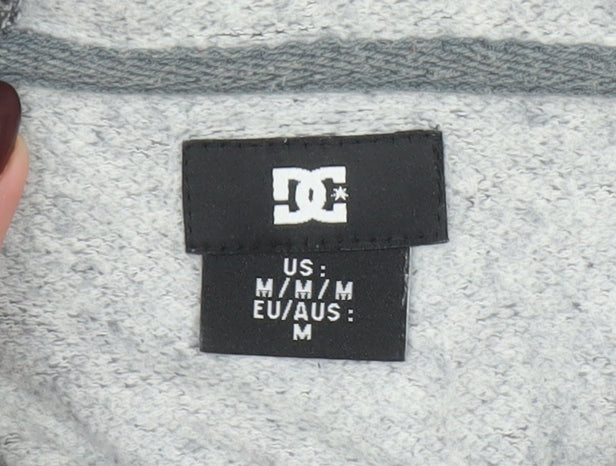 DC Men’s Grey Pullover Hoodie Medium Knit Cotton Blend