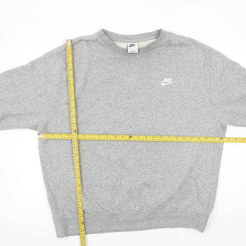 Nike Men's Grey Pullover Sweatshirt L Crew Neck Classic Fit
