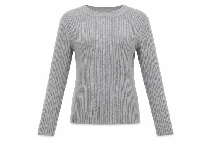 Forever 21 Girls Grey Ribbed Knit Long Sleeve Slim Fit Pullover Top S