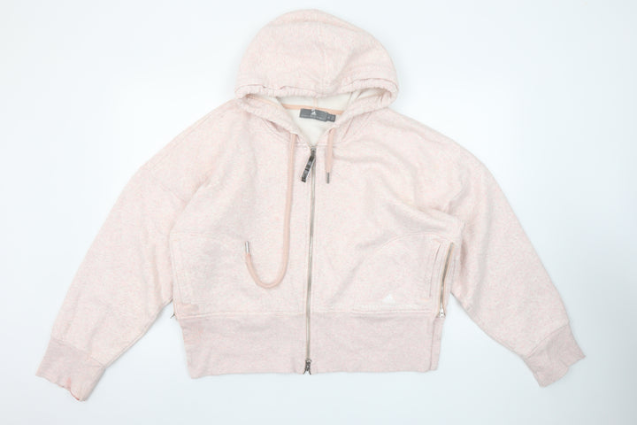 Adidas Stella McCartney Women Pink Full Zip Hoodie Size L Organic Cotton Blend