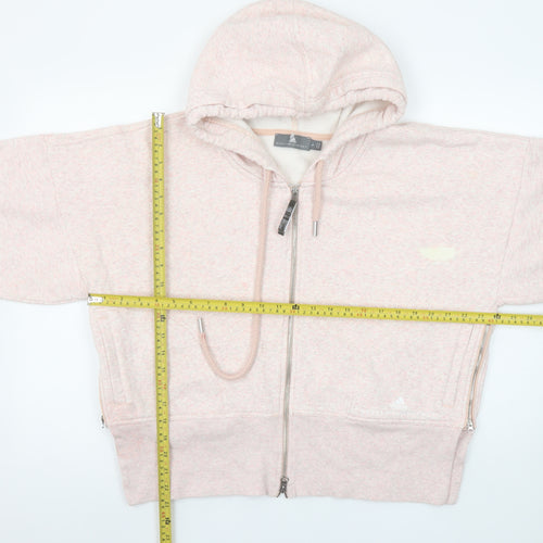 Adidas Stella McCartney Women Pink Full Zip Hoodie Size L Organic Cotton Blend