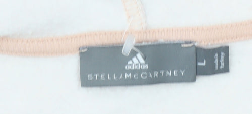 Adidas Stella McCartney Women Pink Full Zip Hoodie Size L Organic Cotton Blend