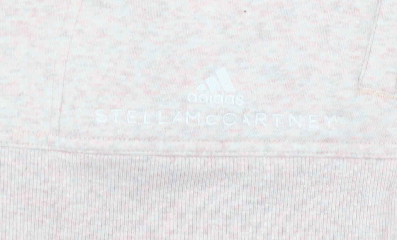 Adidas Stella McCartney Women Pink Full Zip Hoodie Size L Organic Cotton Blend